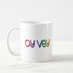 Funny Yiddish Phrase - Oy Vey, Jewish Holiday Gift Koffiemok