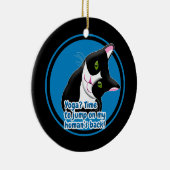 Funny Yoga Cat Keramisch Ornament (Rechts)