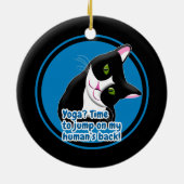 Funny Yoga Cat Keramisch Ornament (Achterkant)