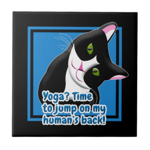 Funny Yoga Cat Tegeltje