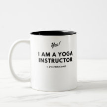 Funny Yoga Instructor Black and White Cute