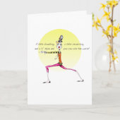 Funny Yoga pose wenskaart geschikt voor framing Kaart (Gele Bloem)