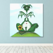 Funny Yogi Dragon Painting Canvas Afdruk (Insitu (Houten vloer))