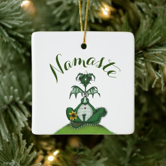 Funny Yogi Dragon Painting Keramisch Ornament (Boom)