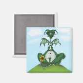 Funny Yogi Dragon Painting Magneet (Voorkant / Achterkant)