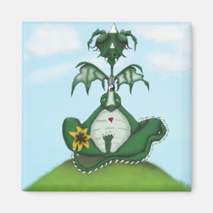Funny Yogi Dragon Painting Magneet