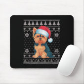 Funny Yorkie Dog Ugly Christmas Sweater Santa Xmas Muismat (Met muis)