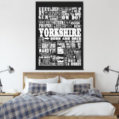 Funny Yorkshire Gezegden zwart-wit doek Canvas Afdruk (Insitu (Slaapkamer))