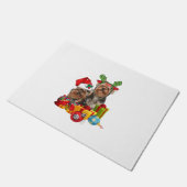 Funny Yorkshire Terrier Kerstmis Deurmat (Schuin)