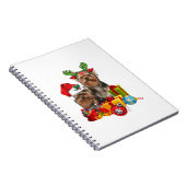 Funny Yorkshire Terrier Kerstmis Notitieboek (Rechterzijde)
