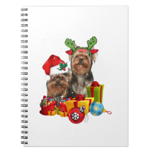 Funny Yorkshire Terrier Kerstmis Notitieboek