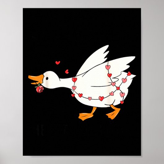 Funny You Make My Heart Go Honk Goose Heart Valent Poster (Voorkant)