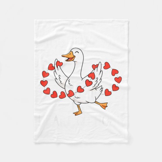 Funny You Make My Heart Go Honk Silly Goose Valent Fleece Deken (Voorkant)