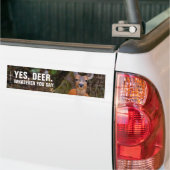 Funny Young Blacktail Deer glimlacht op fotograaf Bumpersticker (Op Truck)
