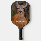 Funny Young Blacktail Deer glimlacht op fotograaf Pickleball Paddle (Voorkant)