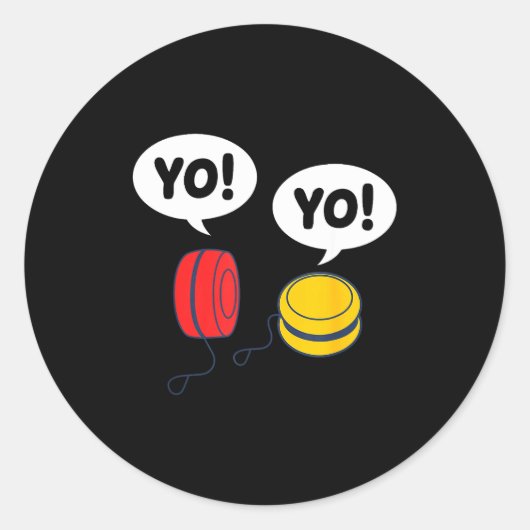 Funny Yoyo  Ronde Sticker (Voorkant)