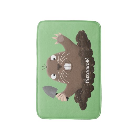Funny zakgopher digging cartoon illustratie badmat (Voorkant Verticaal)