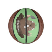 Funny zakgopher digging cartoon illustratie basketbal (Verticaal)