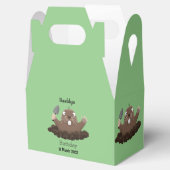 Funny zakgopher digging cartoon illustratie bedankdoosjes (Geopend)