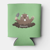 Funny zakgopher digging cartoon illustratie blikjeskoeler (Voorkant)