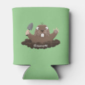 Funny zakgopher digging cartoon illustratie blikjeskoeler (Achterkant)