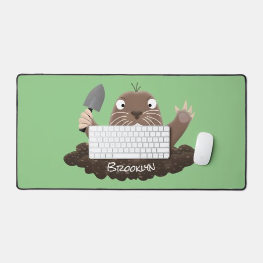 Funny zakgopher digging cartoon illustratie bureaumat (Keyboard & Muis)