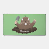 Funny zakgopher digging cartoon illustratie bureaumat (Voorkant)