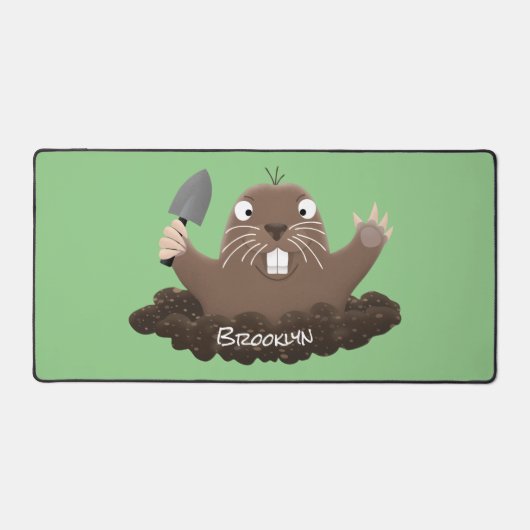 Funny zakgopher digging cartoon illustratie bureaumat (Voorkant)