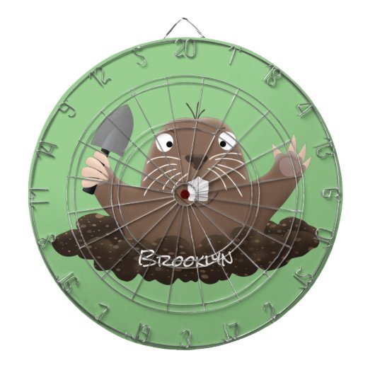 Funny zakgopher digging cartoon illustratie dartbord (Voorkant)