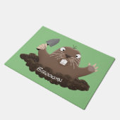 Funny zakgopher digging cartoon illustratie deurmat (Schuin)