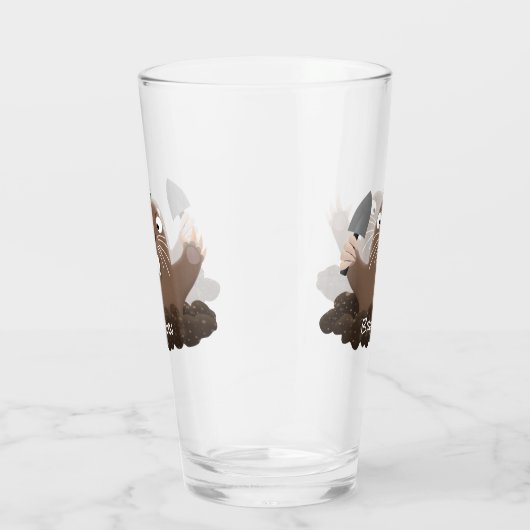 Funny zakgopher digging cartoon illustratie glas (Rechts)