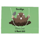 Funny zakgopher digging cartoon illustratie groot cadeauzakje (Achterkant)