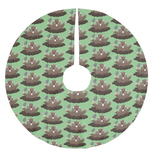 Funny zakgopher digging cartoon illustratie kerstboom rok (Voorkant)
