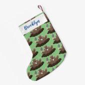 Funny zakgopher digging cartoon illustratie kleine kerstsok (Achterkant (Hangend))