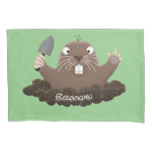Funny zakgopher digging cartoon illustratie kussensloop (Voorkant)