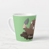 Funny zakgopher digging cartoon illustratie latte mok (Linkerhoek)