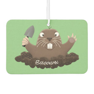 Funny zakgopher digging cartoon illustratie luchtverfrisser