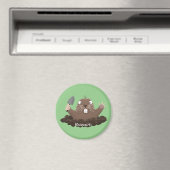 Funny zakgopher digging cartoon illustratie magneet (Insitu (Vaatwasser))