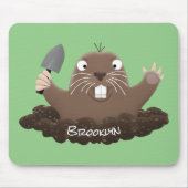 Funny zakgopher digging cartoon illustratie muismat (Voorkant)