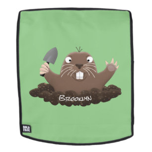 Funny zakgopher digging cartoon illustratie rugtassen