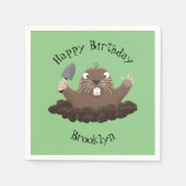 Funny zakgopher digging cartoon illustratie servet (Voorkant)