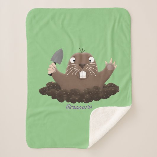 Funny zakgopher digging cartoon illustratie sherpa deken (Voorkant)