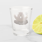 Funny zakgopher digging cartoon illustratie shot glas (Achterkant)