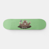 Funny zakgopher digging cartoon illustratie skateboard (Horizontaal)
