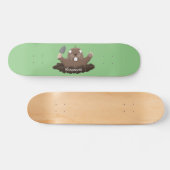Funny zakgopher digging cartoon illustratie skateboard (Horizontaal)