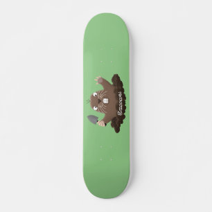 Funny zakgopher digging cartoon illustratie skateboard