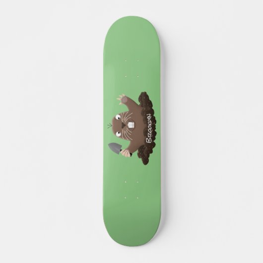 Funny zakgopher digging cartoon illustratie skateboard (Voorkant)