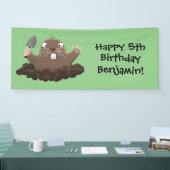 Funny zakgopher digging cartoon illustratie spandoek (Beurs)