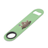 Funny zakgopher digging cartoon illustratie speed flessenopener (Voorkant Gekanteld)