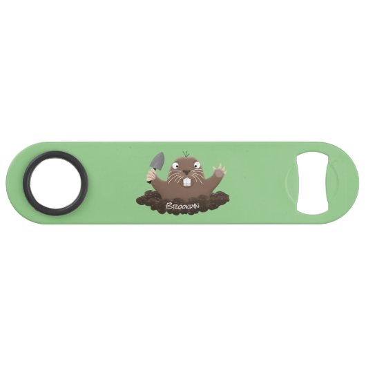 Funny zakgopher digging cartoon illustratie speed flessenopener (Voorkant (Horizontaal))